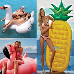 150CM 60Inch Giant Inflatable Pink Flamingo Pool Float Swan Swimming Ring Adults Pineapple Water Holiday Fun Party Toys