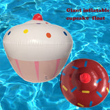 Inflatable water donut swimming baby circle floating children pool toy cupcake pool floats for adult swimming ring swim trainner